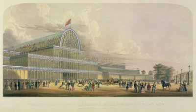 Das Querschiff des Kristallpalastes, vom Prince of Wales Gate, skizziert und gezeichnet von C. Burton, veröffentlicht von Ackermann und Co., 1881 von English School
